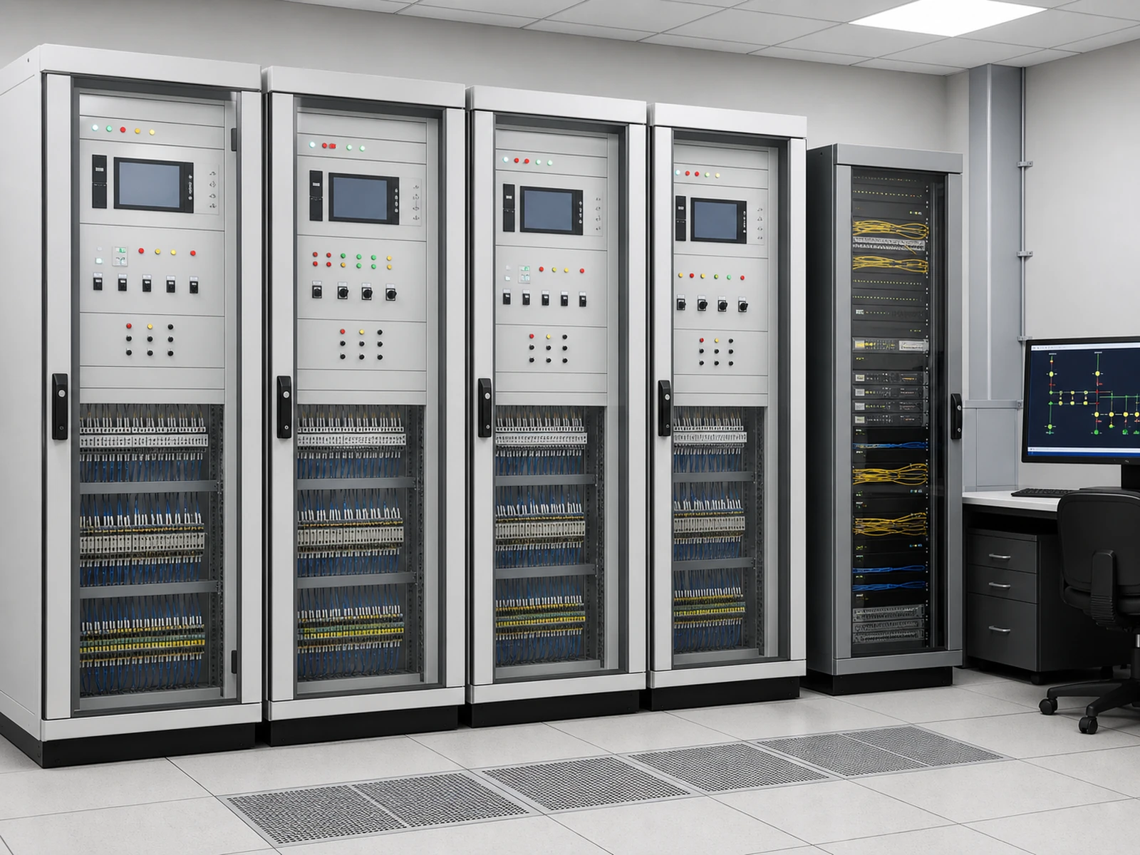Protection, automation and SCADA control panels with communication rack